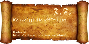 Konkolyi Honóriusz névjegykártya